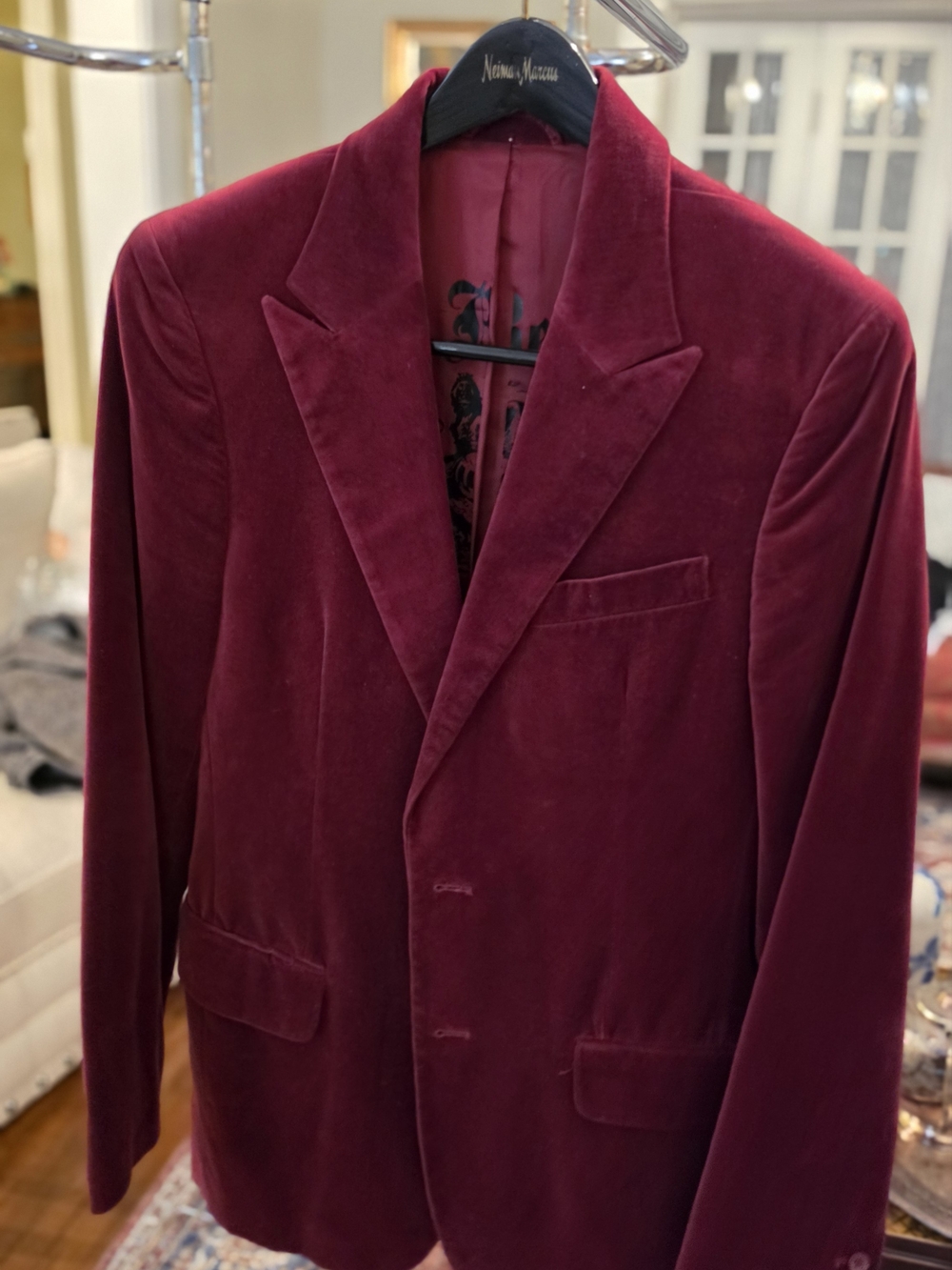 Juicy Couture Deep Wine Velvet Sport Coat
